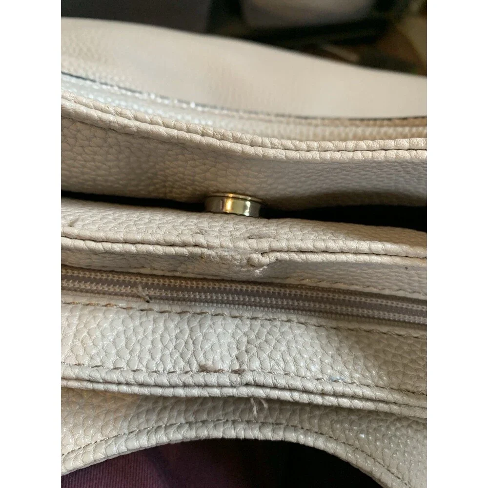 Apt. 9 Beige Pebbled Top Handle Shoulder Bag Multi-Compartment Hobo Purse
